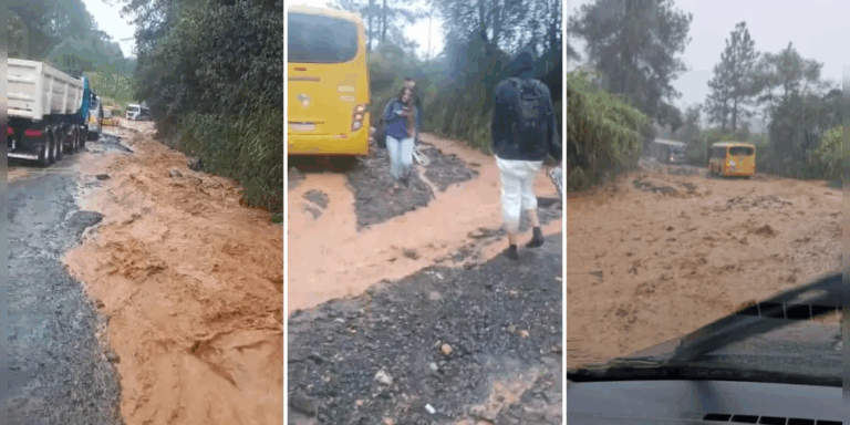 Chuva alaga estrada e causa transtornos a moradores da Bocaina, em PG