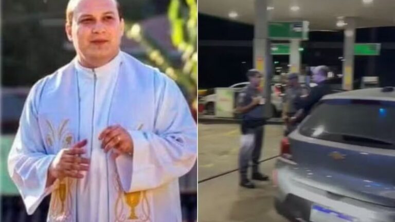 Padre bêbado quebra garrafas, ameaça frentistas e é detido em SP; veja imagens do local