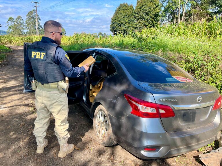 PRF apreende quase 200 quilos de maconha em veículo adulterado, em Prudentópolis