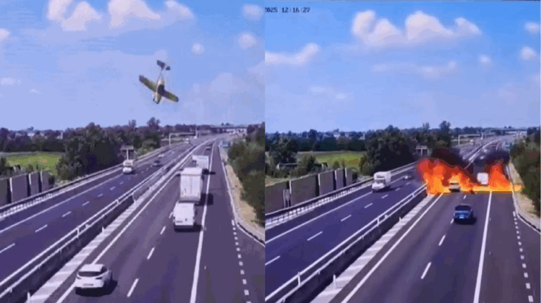 VÍDEO: Queda de ultraleve em rodovia deixa 2 mortos na Itália