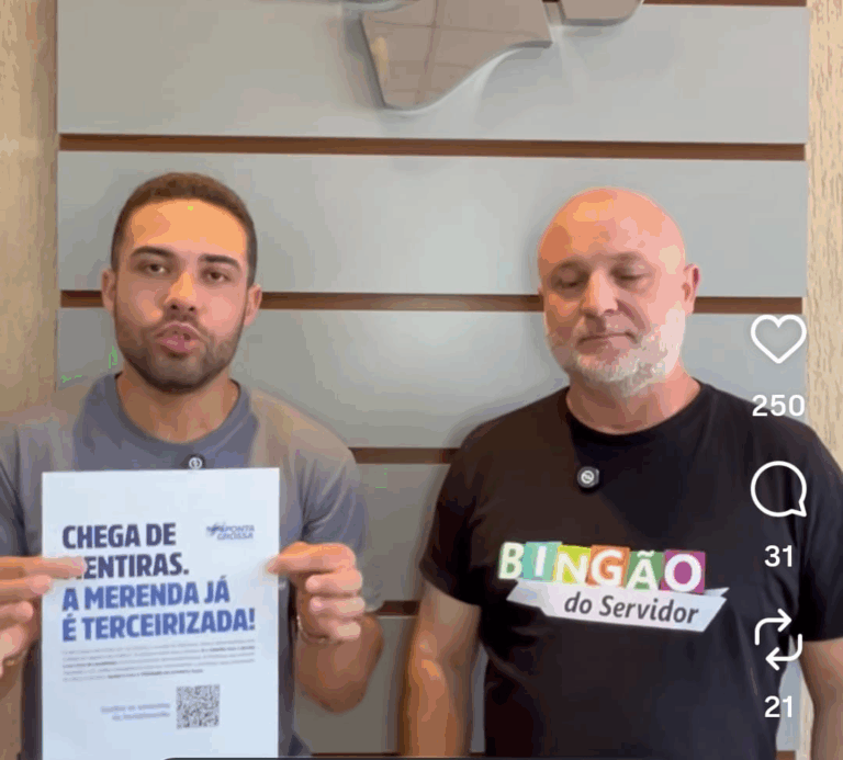 Prefeitura de PG distribui panfletos com mentiras sobre a merenda nas escolas, acusa sindicato