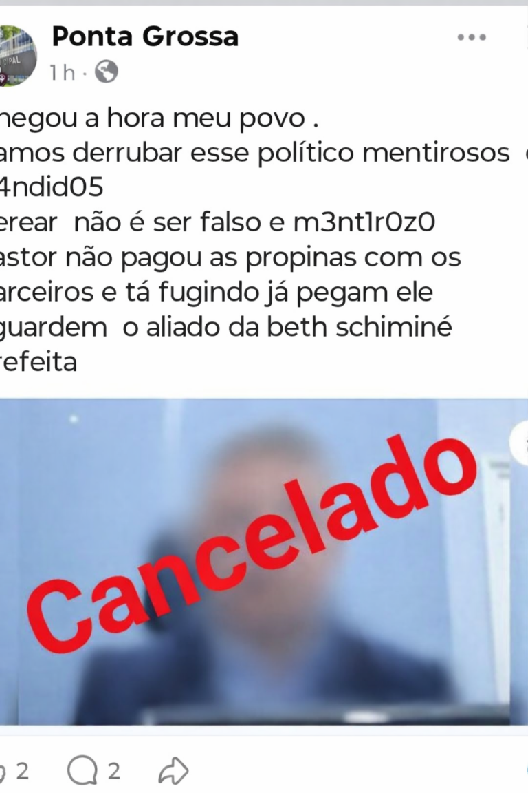 Postagem nas redes sociais com ataques a vereador repercute em Ponta Grossa