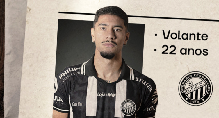 Operário anuncia a contratação do volante Felipe Favero