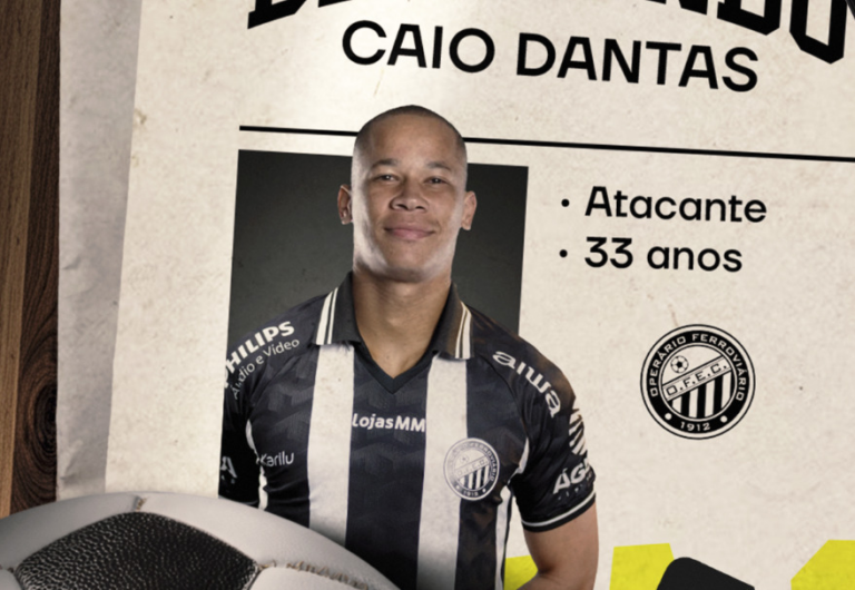 Operário anuncia a contratação do atacante Caio Dantas, ex-Novorizontino