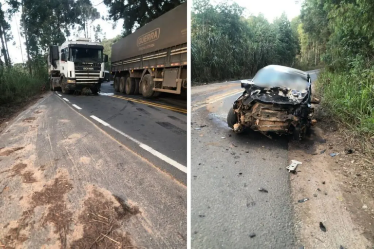 Tragédia em Itaiacoca: motorista morre e cinco crianças ficam feridas após colisão com caminhão