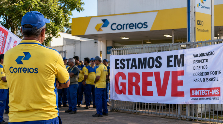 Trabalhadores dos Correios iniciam greve por tempo indeterminado